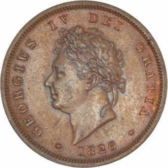George IV, 1826 Penny Unc_obv