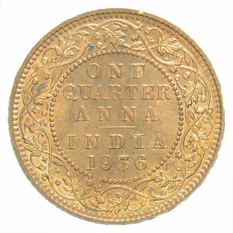 Picture of India, George V/Edward VIII 1/4 Anna 1936
