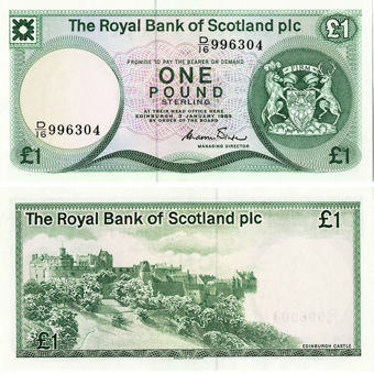 Picture of Royal Bank of Scotland plc, £1, 1982-1986. UNC