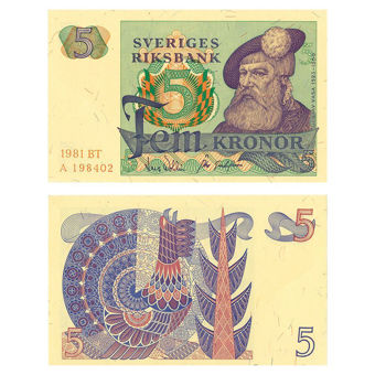 Picture of Sweden, 5 Kronor, 1966-1981 (P51). Crisp EF
