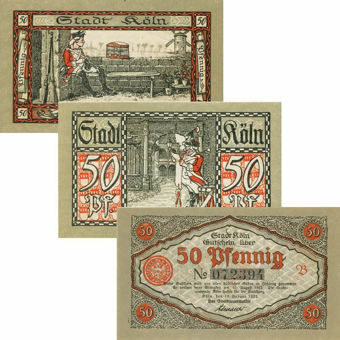 Picture of Cologne Notgeld set of three 'Soldiers'