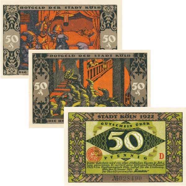 Picture of Cologne Notgeld set of 3 'Elves'