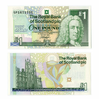 Picture of Scotland, Parliament £1, 1999 (P360). Unc