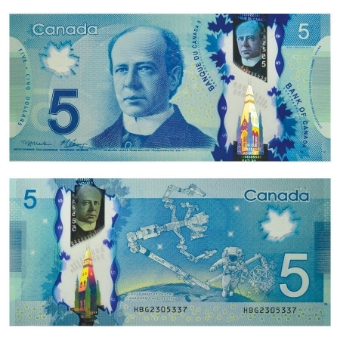 Picture of Canada Space Robot 5 dollars Polymer Unc