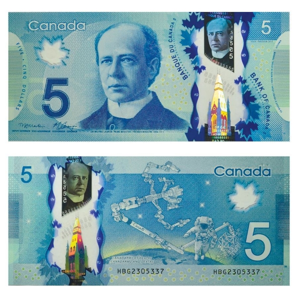 Picture of Canada Space Robot 5 dollars Polymer Unc