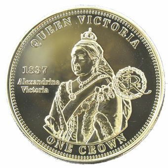 Picture of Tristan da Cunha, goldine Queen Victoria commemorative crown, 2010