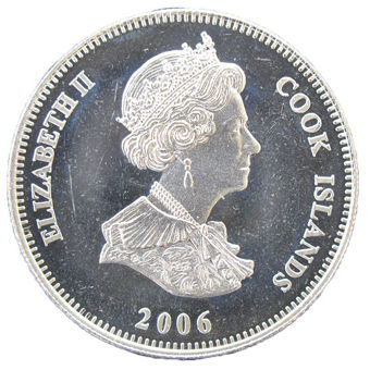 Picture of Cook Islands, Crown-size $1, 80th Anniversary of TV. Brilliant UNC