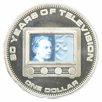 Picture of Cook Islands, Crown-size $1, 80th Anniversary of TV. Brilliant UNC