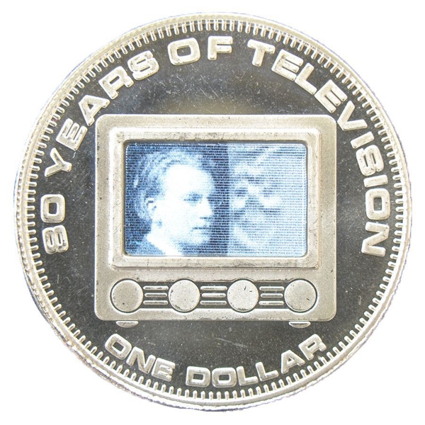 Picture of Cook Islands, Crown-size $1, 80th Anniversary of TV. Brilliant UNC