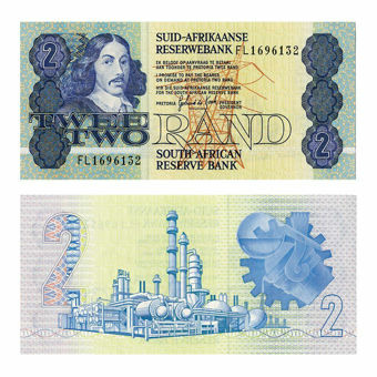 Picture of South Africa, 2 rand, 1983-1990 (P118d). UNC
