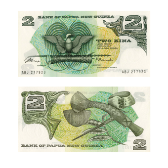 Picture of Papua New Guinea, 2 Kina note (P1), Crisp Uncirculated
