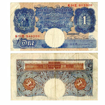 Picture of Blue/Pink Wartime £1 (B249), VG