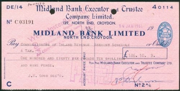 Picture of Midland Bank Ltd., 139 North End Croydon, 19(60), special printing