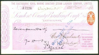 Picture of London & County Banking Co. Ltd.,18(92), The Eastbourne Royal Marine Steam Laundry