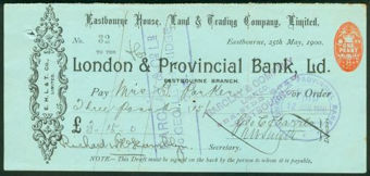 Picture of London & Provincial Bank Ltd., Eastbourne, 1900, special printing 
