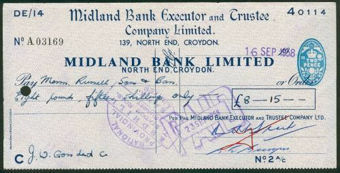 Picture of Midland Bank Ltd., 139 North End Croydon, 19(58), special printing 