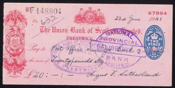 Picture of Union Bank of Scotland Ltd., Prestwick, 19(41)