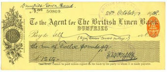 Picture of Agent for The British Linen  Bank, Dumfries, 19(08)