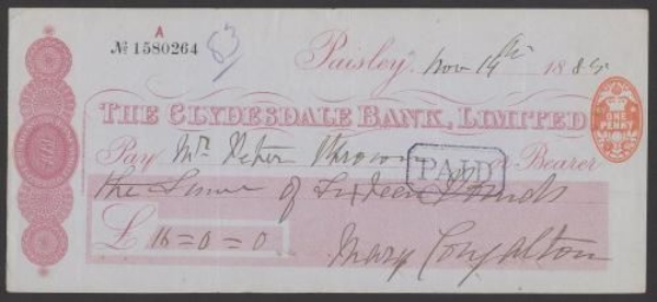 Picture of Clydesdale Bank, Ltd., Paisley, 18(89)
