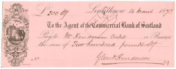 Picture of Agent of the Commercial Bank of Scotland, Linlithgow, 18(73)