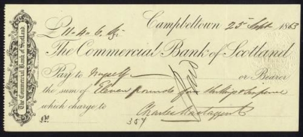Picture of Commercial Bank of Scotland, Campbeltown, 18(63)