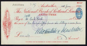 Picture of National Bank of Scotland Ltd., Anstruther, 19(37)