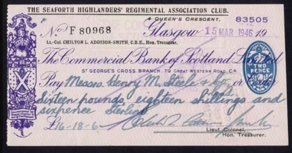Picture of National Bank of Scotland Ltd., Glasgow, St. George's Cross Branch, 19(46). special printing