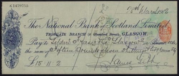 Picture of National Bank of Scotland Ltd., Glasgow, Trongate Branch, 19(12)