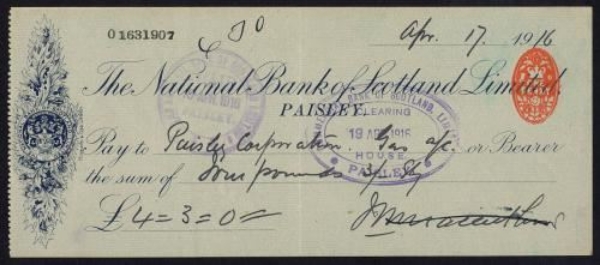 Picture of National Bank of Scotland Ltd., Paisley, 19(15)