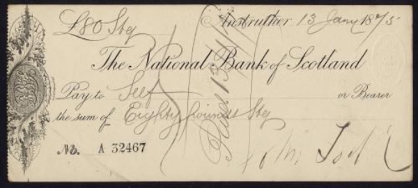 Picture of National Bank of Scotland, Anstruther, 18(75), imprint in centre
