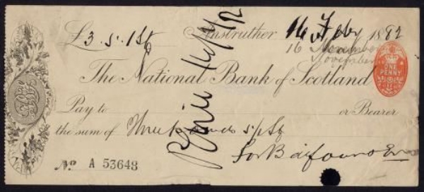 Picture of National Bank of Scotland, Anstruther, 18(82, imprint in centre