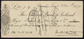 Picture of National Bank of Scotland, Berwick on Tweed, 18(80), imprint at lower edge