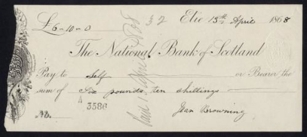 Picture of National Bank of Scotland, Elie, 186(6), imprint in centre