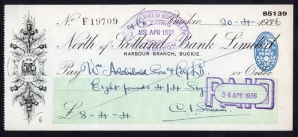 Picture of North of Scotland Bank Ltd., Harbour Branch, Buckie, 193(6), 