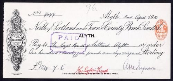 Picture of North of Scotland and Town & County Bank Ltd., Alyth, 19(10)