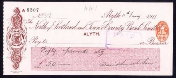 Picture of North of Scotland and Town & County Bank Ltd., Alyth, 19(11)