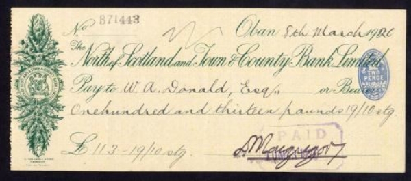 Picture of North of Scotland and Town & County Bank Ltd., Oban, 191(20)