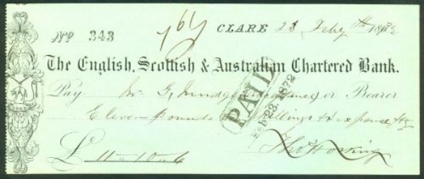 Picture of English, Scottish & Australian Chartered Bank, Clare, 186(71)