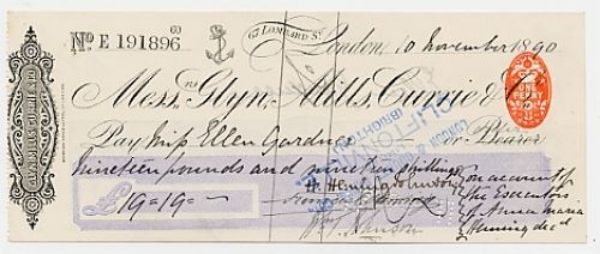 Picture of Messrs Glyn, Mills, Currie & Co., 67 Lombard Street, 18(90)