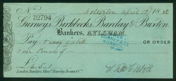 Picture of Gurneys, Birkbecks, Barclay & Buxton, Aylsham, 18(80), Type 2b
