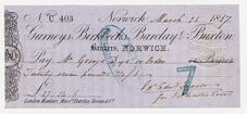 Picture of Gurneys, Birkbecks, Barclay & Buxton, Norwich, 18(67), type 1a