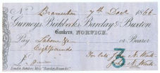 Picture of Gurneys, Birkbecks, Barclay & Buxton, Norwich, 18(67), type 2c