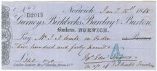 Picture of Gurneys, Birkbecks, Barclay & Buxton, Norwich, 18(68),  type 1b