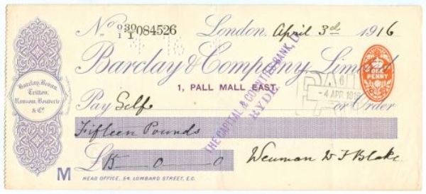 Picture of 1 Pall Mall East, London 19(16), Barclay, Bevan, Tritton, Ransom, Bouverie OTG 43.2b
