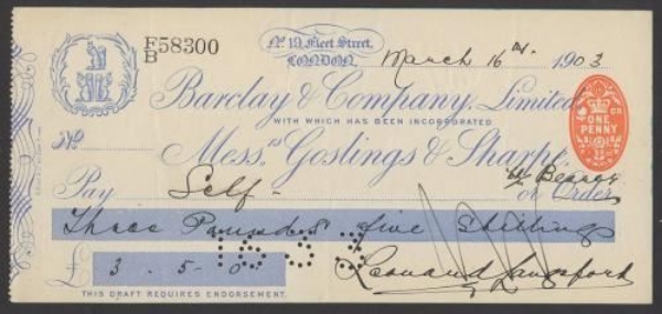 Picture of Barclays & Co., London 19(03), Messrs. Goslings & Sharpe, OTG 6.1