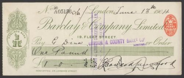 Picture of Barclays & Co., London 190(4), Goslings Bank, OTG unlisted