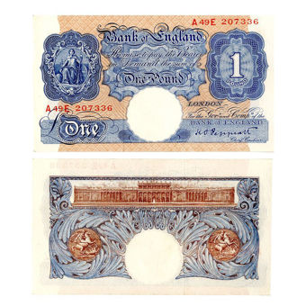 Picture of Blue/Pink Wartime £1 (B249) AU/Unc