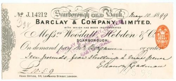 Picture of Scarborough Old Bank, 18(99), Woodall, Hebden & Co., OTG 20.1