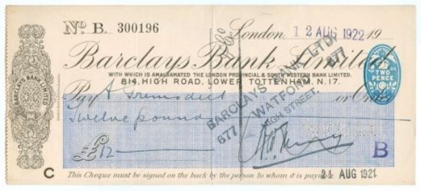 Picture of 814 High Road, Lower Tottenham N.17, London Prov. & S.Western Bank Ltd., 19(22),OTG107.2 