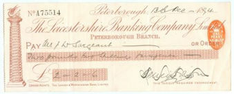 Picture of Leicestershire Banking Company Limited, Peterborough, 18(94)